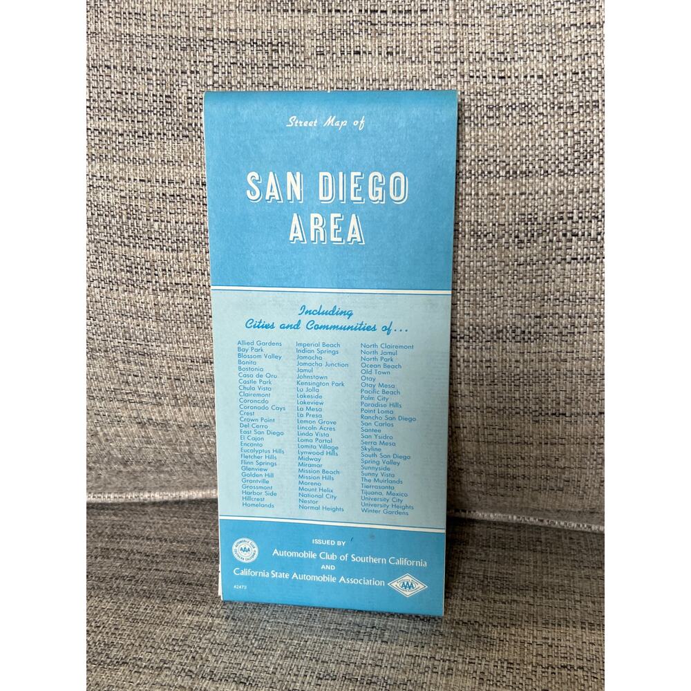 1986 AAA Street Map of San Diego Area